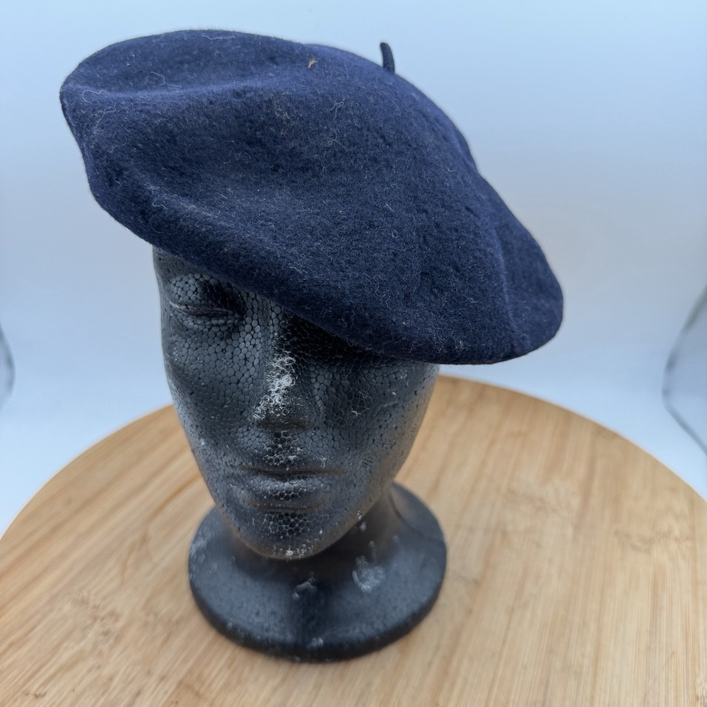 Vintage Béret de France 100% Wool‎ Black Hat Made In France